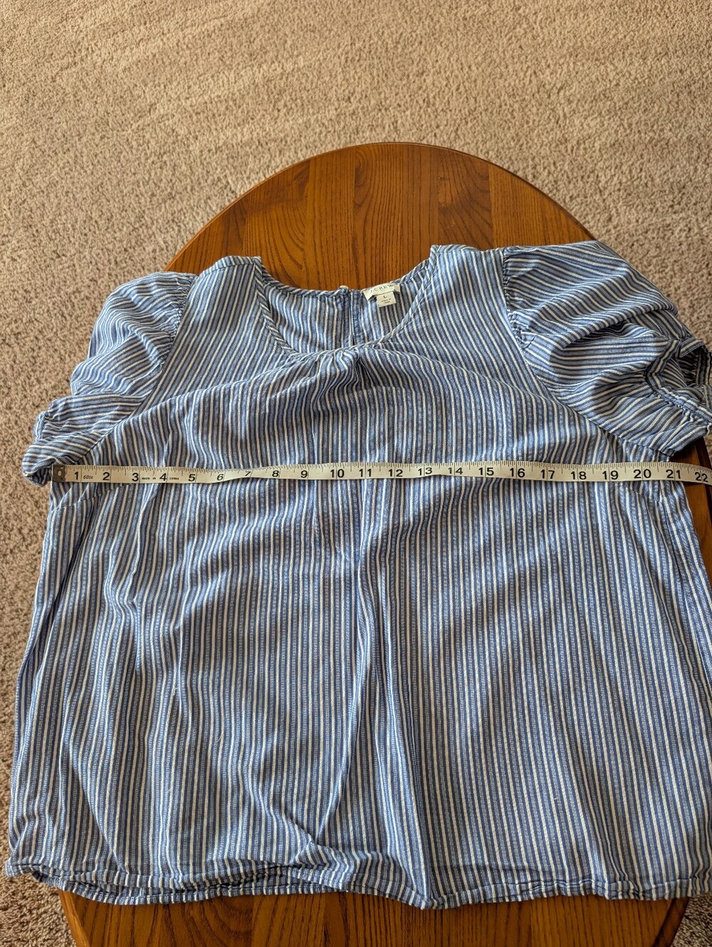 J Crew Cotton Blue Stripe Short Sleeve Two Top Bundle, Size L - Picture 2 of 16